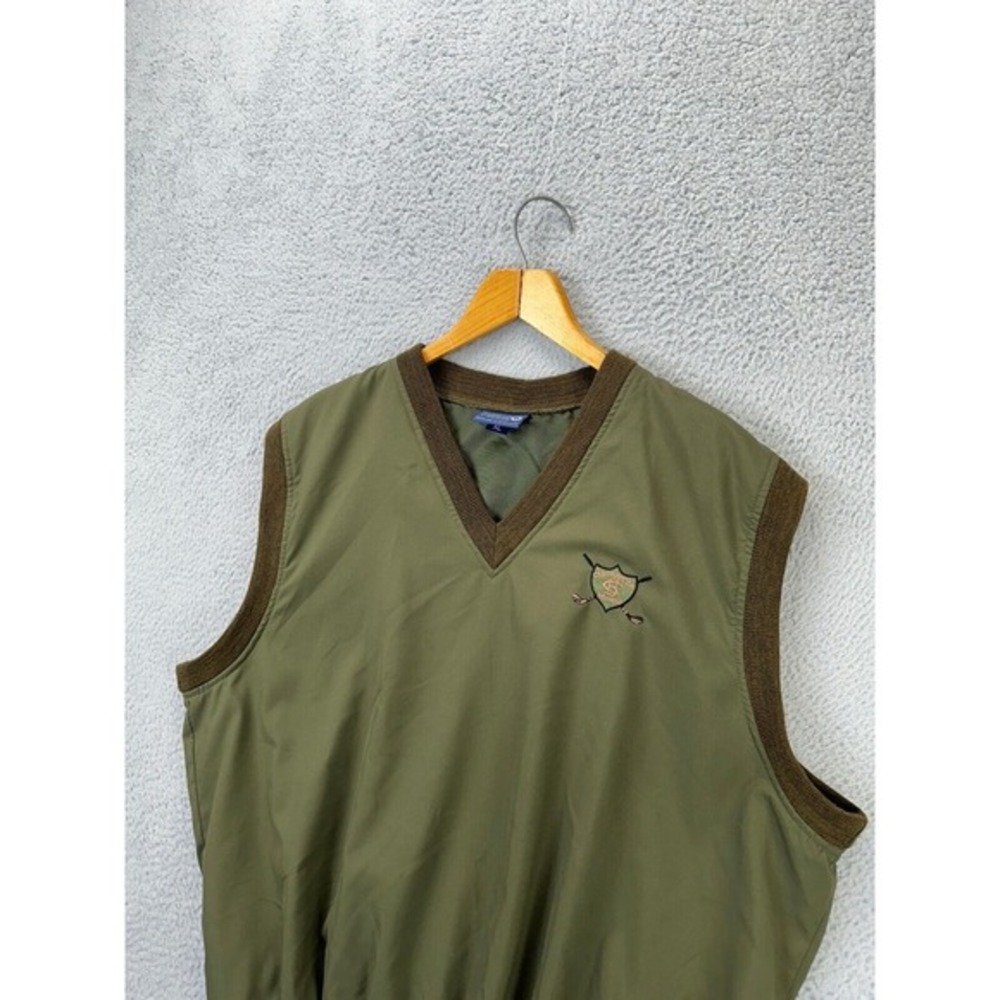 Sunderland Of Scotland Vest Mens XL Green V- Neck Golf Wind Stopper Made In USA - Picture 6 of 10